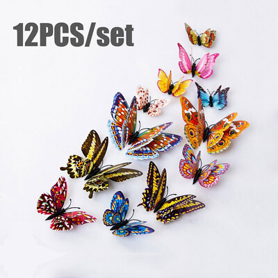 #ad #ad 12Pcs Chic 3D Butterfly Wall sticker Decal Removable Sticker Bedroom Decoration $6.26