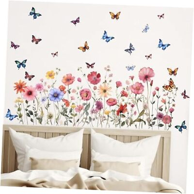 #ad 4 Pack 40x50cm Flower Wall Decals Decor Self Adhesive Peel and Stick Vinyl $21.80