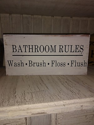 #ad Bathroom sign rustic home decor hand made farmhouse primitive humor $12.99