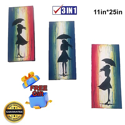 #ad Acrylic Wall Art Hand painted Shadow Art Painting Home Decor 11in*25in Gift $171.00