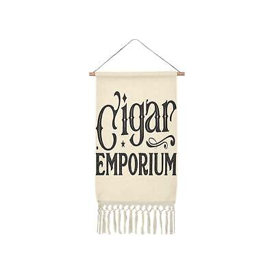 #ad Cigar Emporium Vintage Decor Linen Hanging Poster Nostalgic Cigar Shop Gift $19.99