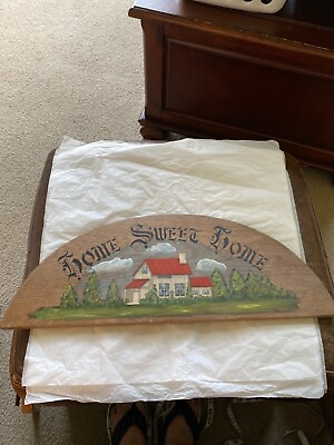 #ad #ad HAND PAINTED AND SIGNED WOODEN VINTAGE HOME SWEET HOME PLAQUE $45.99