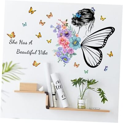 #ad Butterfly Quotes Wall Decals Wall Stickers for Girls Room butterfly Blue $16.49