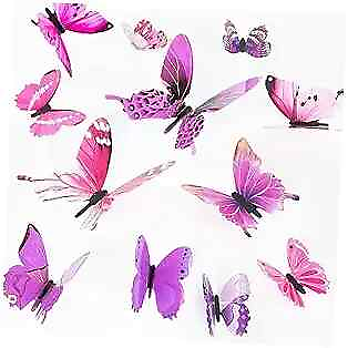 #ad 48 PCS Butterfly Wall Decor for Wall 3D Butterflies Wall Decals Stickers Home $19.09