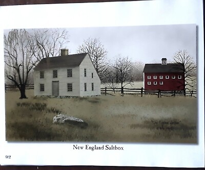 #ad #ad Billy Jacobs quot;NEW ENGLAND SALT BOXquot;Old HouseCountry Art Print 8.5x11 $8.50