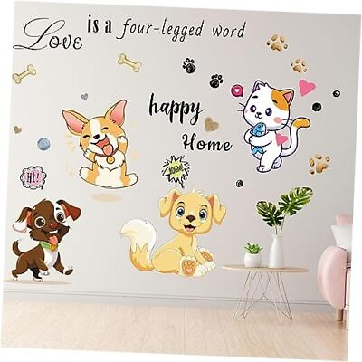 #ad Wall Sticker Home Decal Happy Home Mural Decoration Wall Room Decor for Pet $21.85