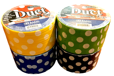 #ad BAZIC 1.88quot; X 5 Yards Polka Dot Series Assorted Colors Duct Tape Art 4 Pack $13.29