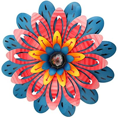 #ad Outdoor Metal Flower Wall Art Decor for Yard Garden Kitchen 12x12 inches $22.01