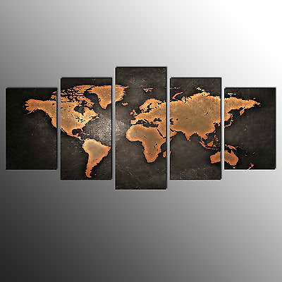 #ad Canvas Print For Living Room World Map Wall Art Canvas Painting 5pcs No Frame $28.80