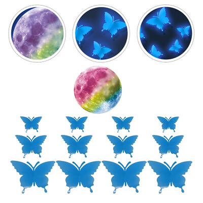 #ad Adhesive Butterflies Stickers Luminous Wall Decals Butterfly $7.21