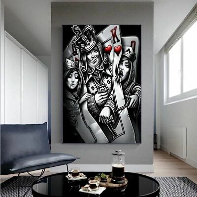 Black And White Poker Characters Canvas Painting Posters Wall Living Home Art $12.99