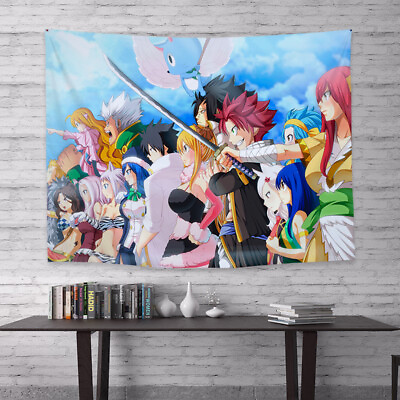 #ad Anime FAIRY TAIL Tapestry Cosplay Art Home Decor Wall Hanging Poster 75*100CM#R4 $17.99