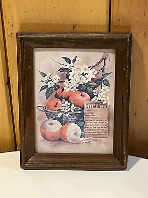 #ad Gail Monroe Baked Apple Recipe Kitchen Wall Art Vintage $11.18