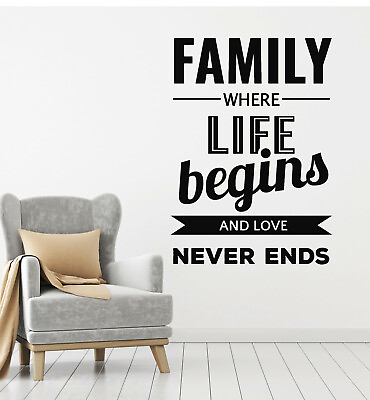 #ad Vinyl Wall Decal Family Inspiring Quote Words Room Home Decor Stickers g804 $69.99