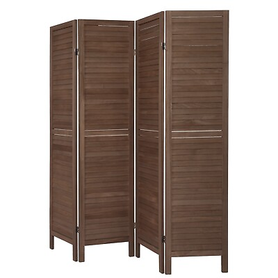4 Panel Wood Wall Room Divider Freestanding Privacy Screen for Home amp; Office $59.99