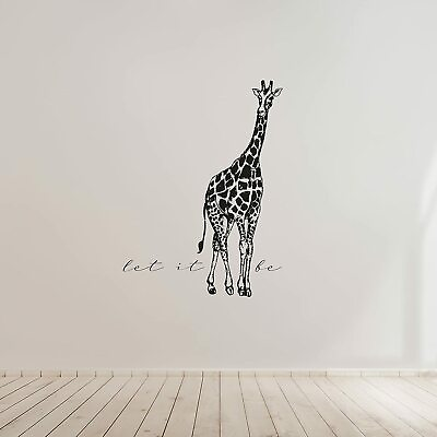 #ad Let It Be Quote Giraffe Animal Wall Art Stickers for Kids Home Room Decal $14.00