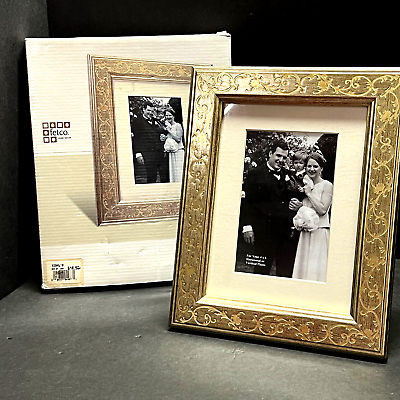 #ad New open Box Fetco Picture Frame Champagne Carved Scrolling 10 x 8 in Orig Box $16.98