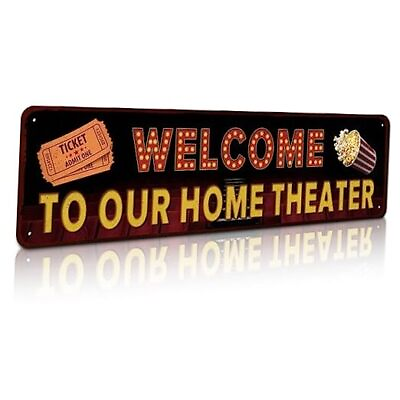 #ad Movie Theater Sign Vintage Wall Decor for Bar Cafes Pubs Media home theater $24.25