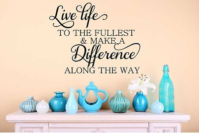 #ad LIVE LIFE TO THE FULLEST Quote Wall Art Decal Words Lettering Home Decor $13.30