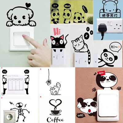 #ad Sticker Door stickers Wall Stickers Funny Kids Room Decoration Switch Stickers $1.19