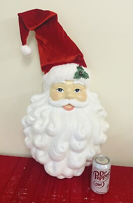 #ad Vintage Christmas Large Santa Face Wall Art 21quot; New No Place Like Home $120.00