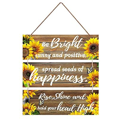 #ad Set Of 3 Sunflower Kitchen Decorative Signs Living Room Decor Outdoor Be Brig... $22.22
