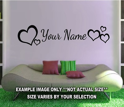 #ad #ad PERSONALIZED NAME HEARTS GIRLS ROOM WALL ART KIDS CHILDREN NURSERY DECAL STICKER $8.97