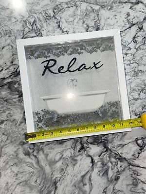 #ad Relax Modern Bathroom Wall Decor Wedding Decor White Silver Hanging decor $15.95