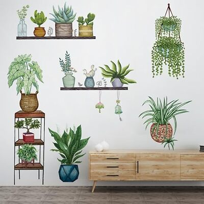 #ad Wall Stickers amp; Murals Plant Wall Decals Peel Plant Wall Stickers for Bedroom $20.21
