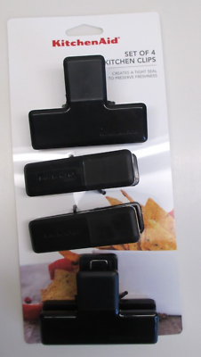 #ad KitchenAid set of 4 kitchen clips chip clip black $15.00