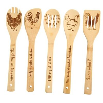 #ad #ad Pioneer Woman Kitchen Stuff Funny Wooden Cooking Rooster Wooden Spoons $31.88