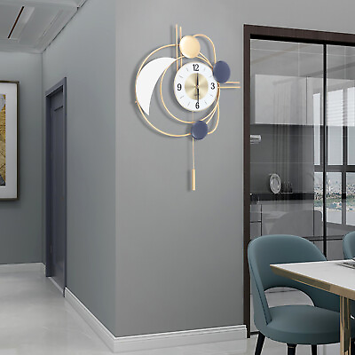 #ad #ad Modern Inspired Wall Clock Nordic Metal Hanging Clocks 3D Mute Design Art Decor $53.21
