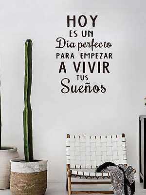 #ad Spanish Wall Sticker Black Self Adhesive Slogan Wall Decal For Home Decor $7.64