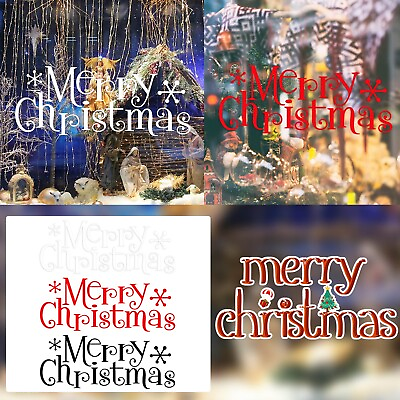 #ad Merry Christmas Wall Stickers Removable Christmas Art Decals Christmas Window $10.50