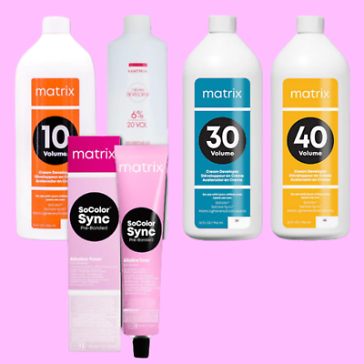#ad MATRIX SoColor Sync Pre Bonded Alkaline Toner or Cream Developer Choose Yours $7.99
