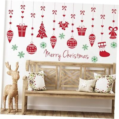 #ad #ad Christmas Wall Decals for Bedroom Hanging Christmas Tree Snowflake Gift Style $18.37