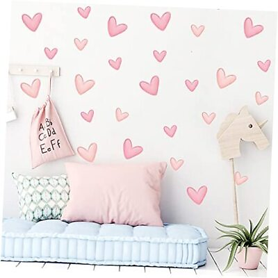 #ad #ad 80pcs Shape Wall Stickers for Bedroom Living Room Girls Room Pink Heart $10.54