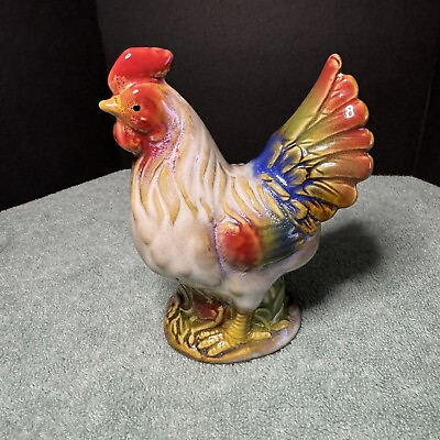 #ad Vintage Ceramic Rooster Figurine Country Kitchen Farmhouse Decor 5.5 inches $11.30