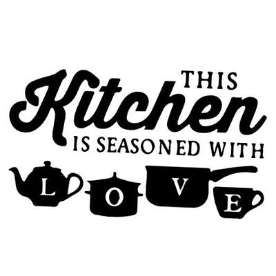 #ad #ad Kitchen Art Font Decorative Wall Stickers PVC Material Decals for Kitchen $13.54
