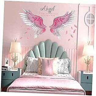 #ad Decor Sticker Wall Stickers for Bedroom GirlsWarm and Cute Pink Angel Wings $24.16