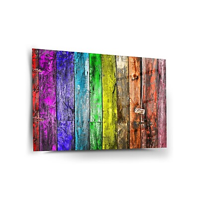 #ad Painted Wood Tempered Glass Wall Art Easy Installation Fade Proof Wall Decor $149.00