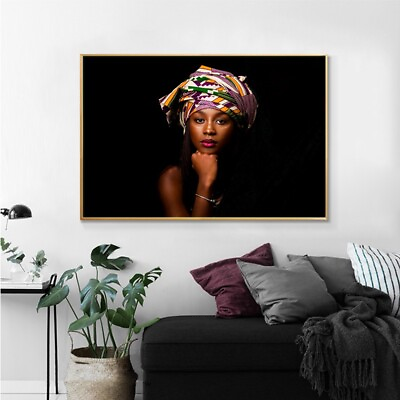 #ad African Modern Fashion Women Canvas Painting Living Room Home Decor Wall Art $19.99