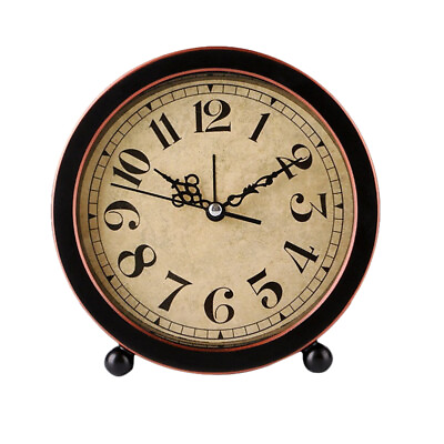 #ad #ad Metal Trim Vintage Home Decorations Alarm Clock Gold Household $12.49