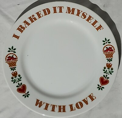 #ad Vintage 2982 Avon Plate Baked With Love Farmhouse Country Kitchen Flowers... $14.00