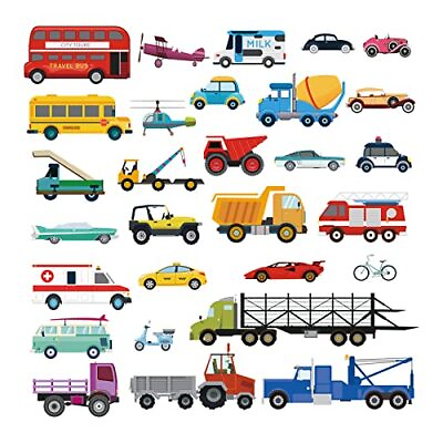 #ad Cars Wall Stickers Transports Kids Room Wall Decor Peel And Stick Wall Decals Fo $17.54