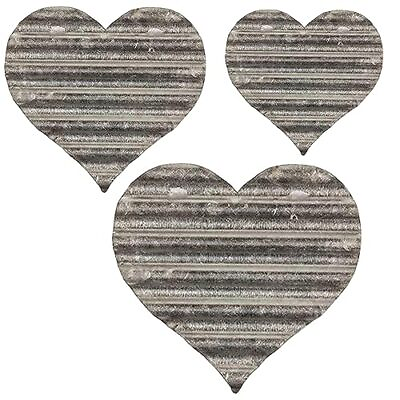#ad Metal Heart Wall Decor Galvanized Steel Decorations Rustic Hanging for We... $18.95