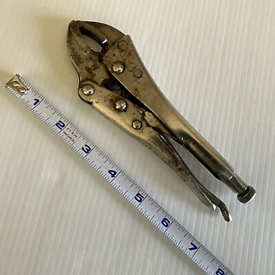 #ad Rare Vintage Kmart 7quot; Locking Pliers Adjustable Curved Jaws Made in Spain $11.99