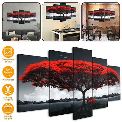 #ad #ad 5X Painting Landscape Picture Wall Art Modern Canvas Print Living Room Decor Set $11.98