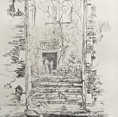 #ad Garden Etching Print 1922 James McNeill Whistler Eighth State Art SmDwC3 $13.50