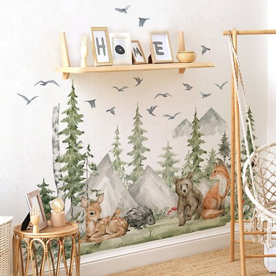 #ad #ad Nordic Forest Animals Wall Decals for Nursery Kidsroom Wall Stickers Baby Room $25.98